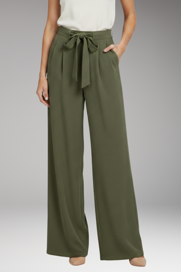 Women’s Palazzo Pants with High Waist and Drawstring