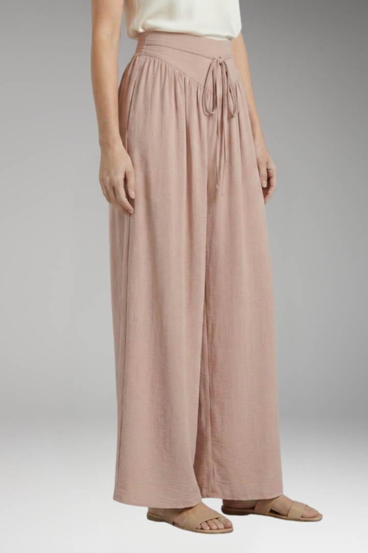 Women's Palazzo Trousers with Adjustable Drawstring