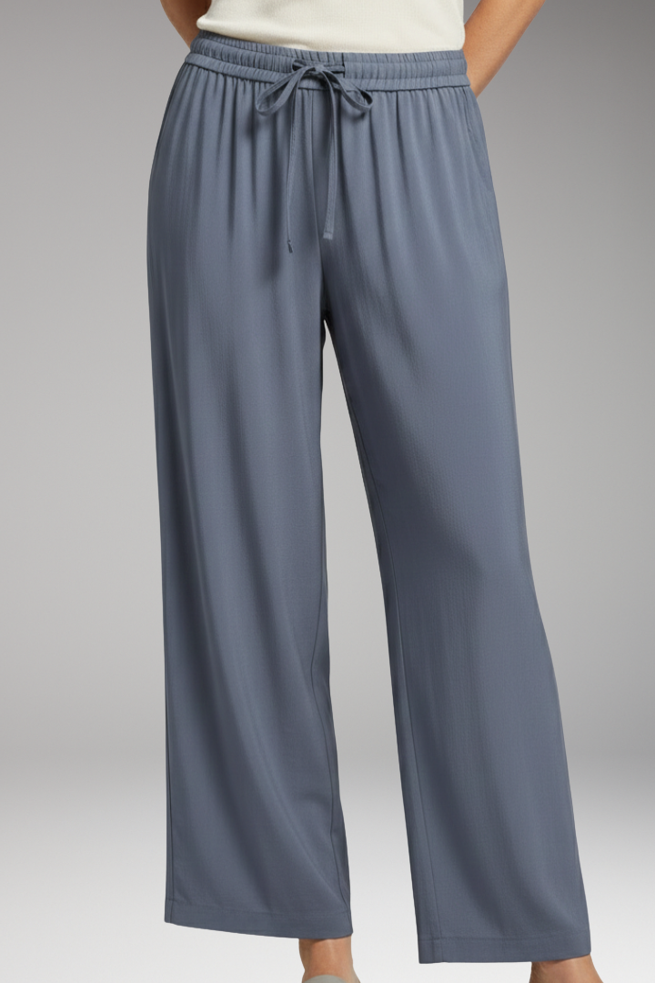 Women's Palazzo Trousers with Elastic Waist