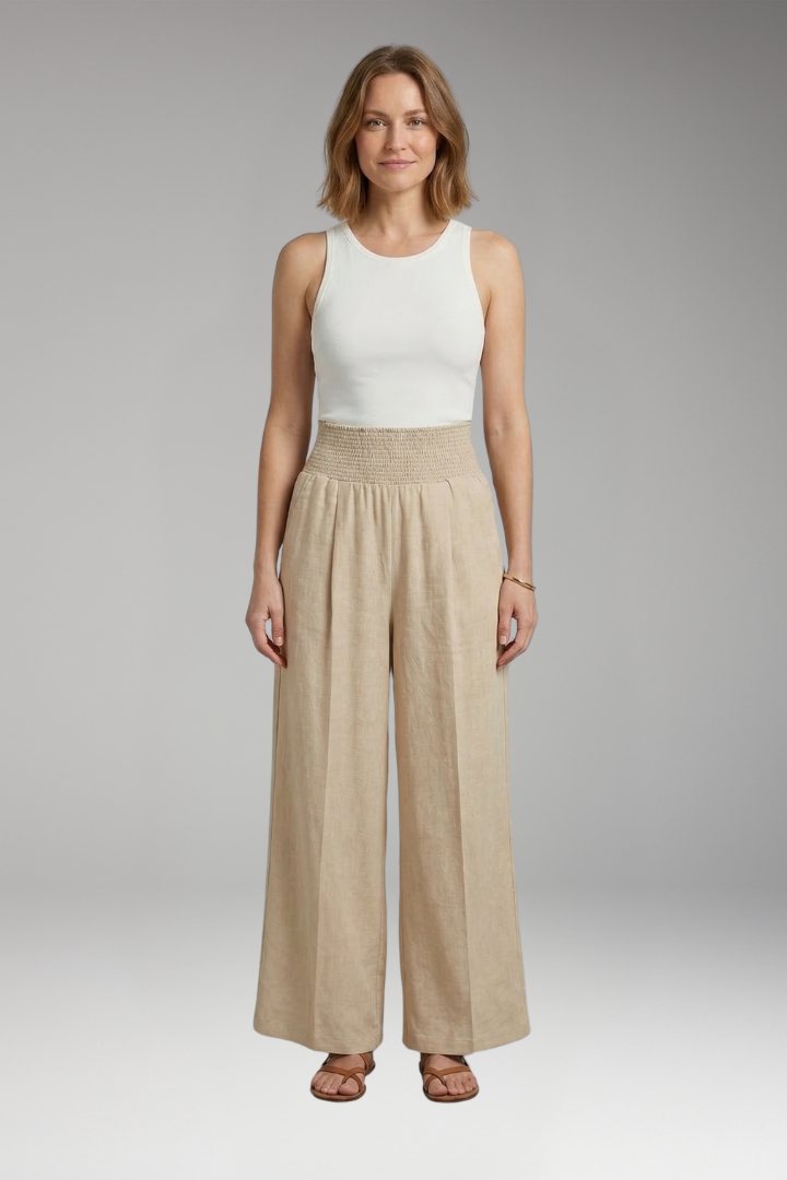 Women's Palazzo Trousers with Pleats Design