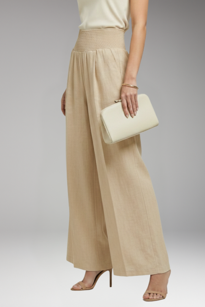 Women's Palazzo Trousers with Pleats Design