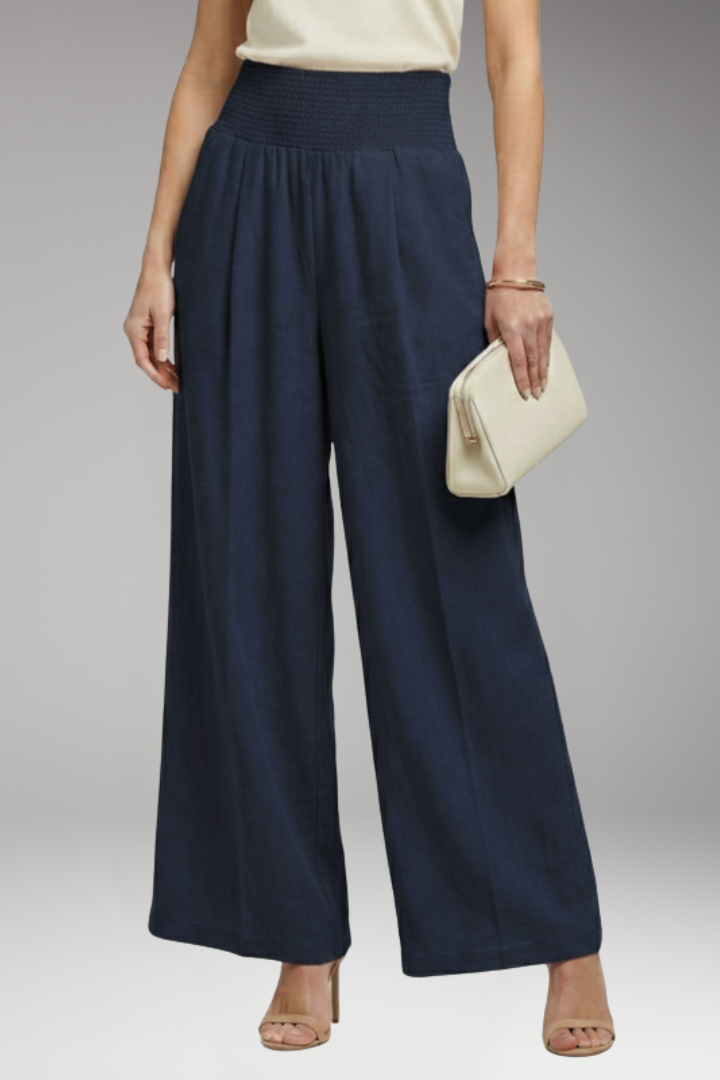 Women's Palazzo Trousers with Pleats Design
