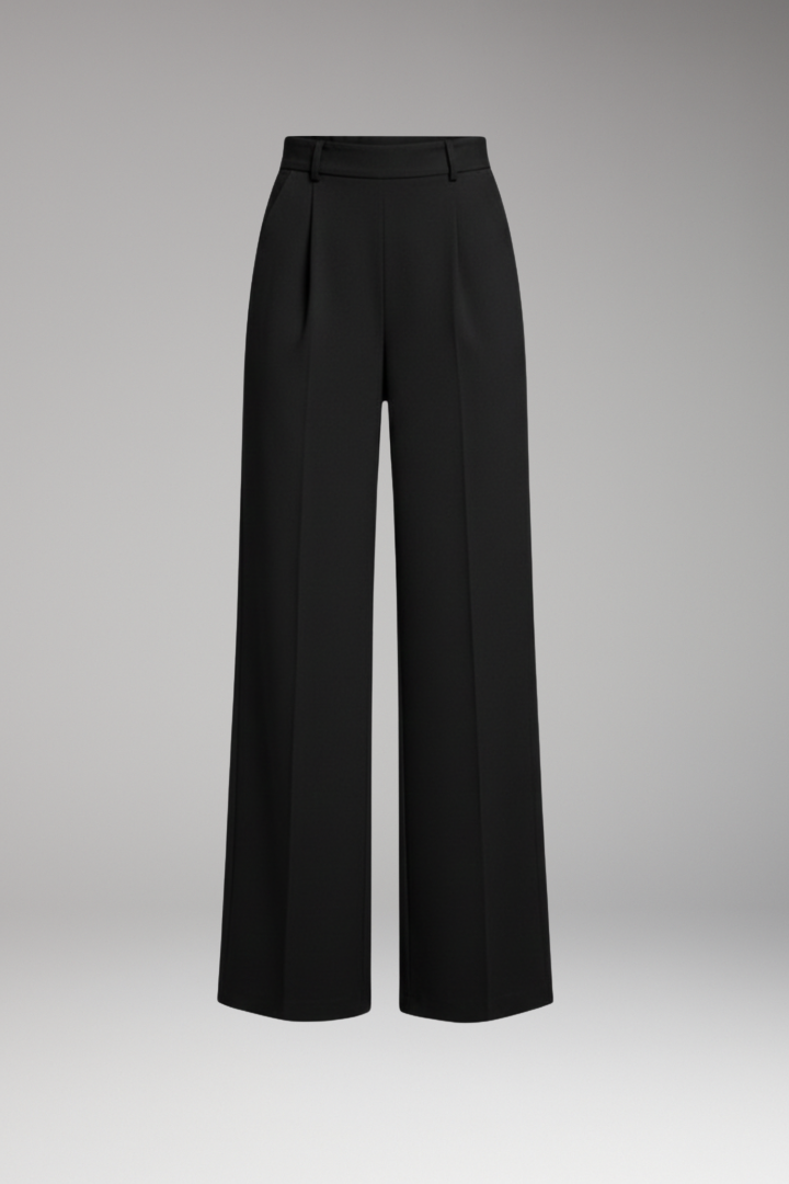 Women's Palazzo Trousers with High Waist and Tie Belt