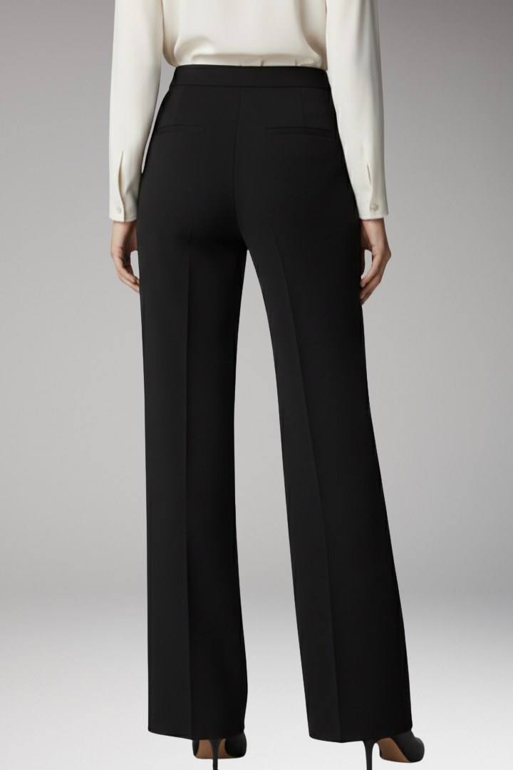 Women's Palazzo Trousers with High Waist and Wide Legs