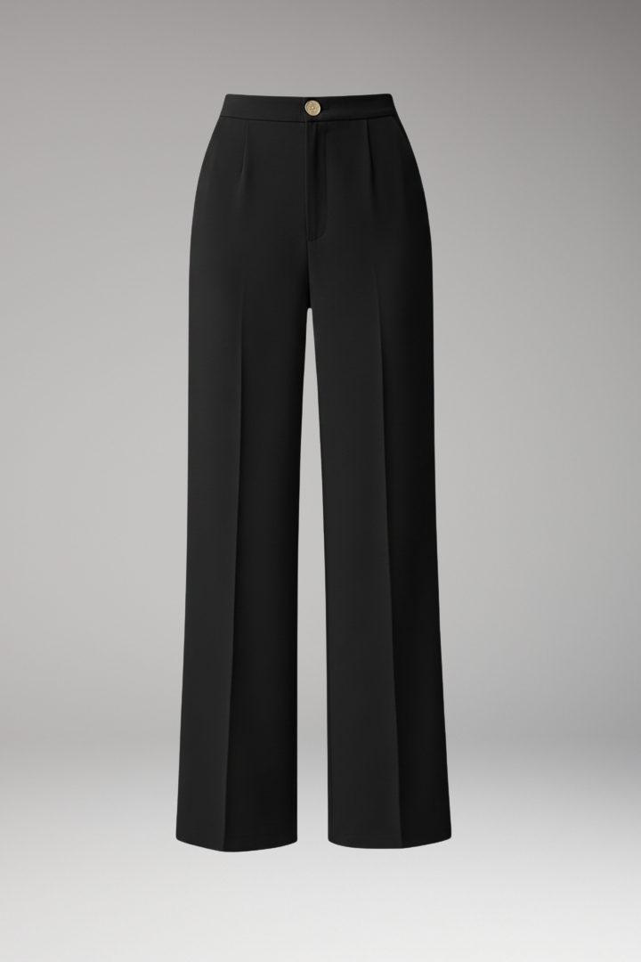 Women's Palazzo Trousers with High Waist and Wide Legs