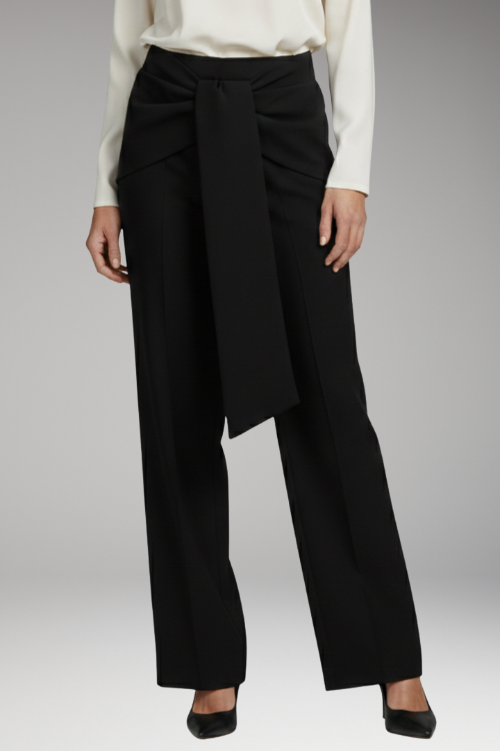 Women's Palazzo Trousers with Pleated Waist and Wide Leg
