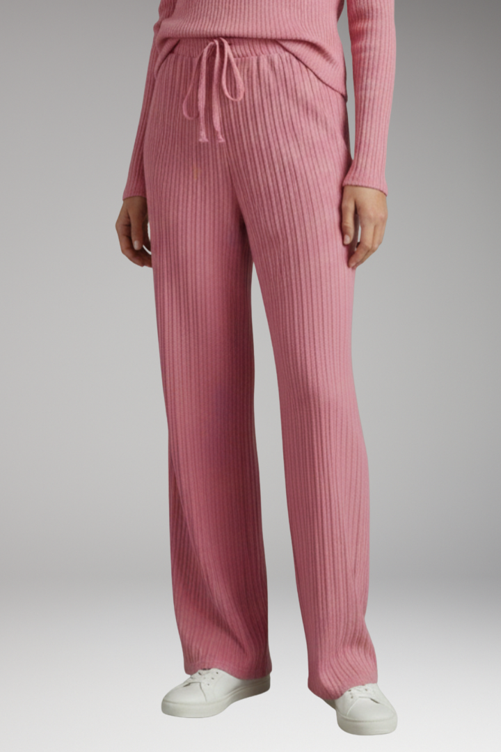 Women's Palazzo Trousers with Ribbed Surface