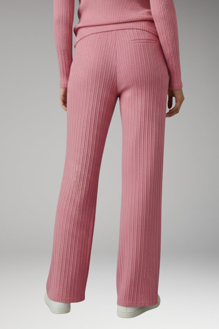 Women's Palazzo Trousers with Ribbed Surface