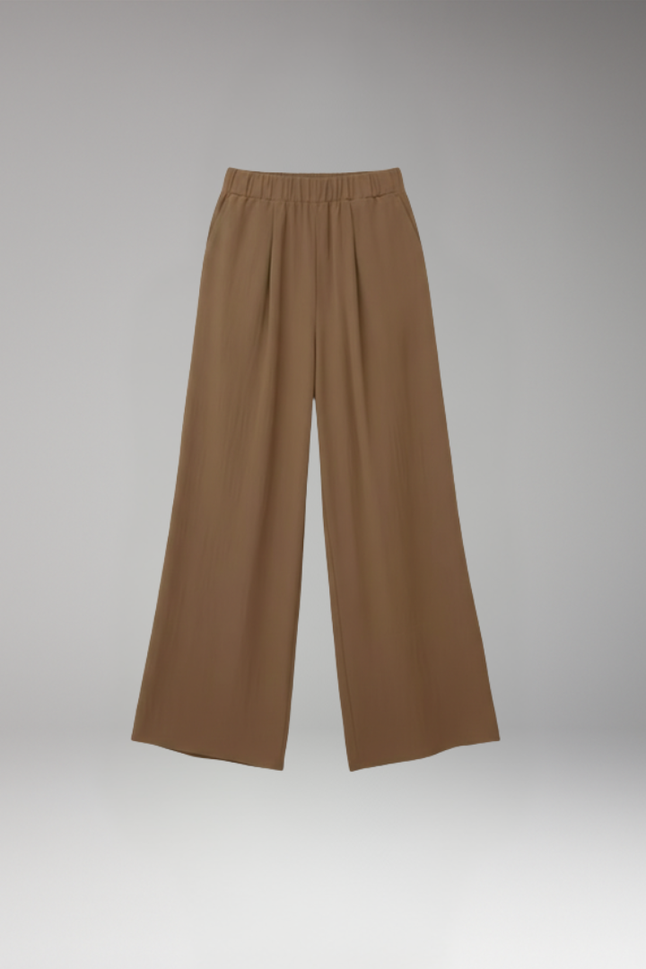 Women's Palazzo Trousers with Side Pockets and Wide Leg