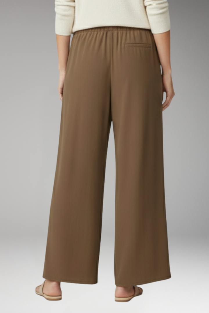 Women's Palazzo Trousers with Side Pockets and Wide Leg