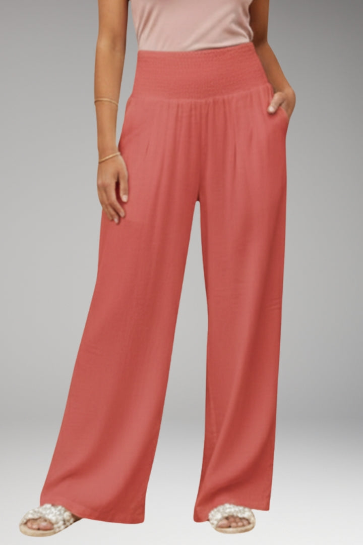 Women’s Palazzo Trousers with Wide-Leg Design and Elasticated Waistband