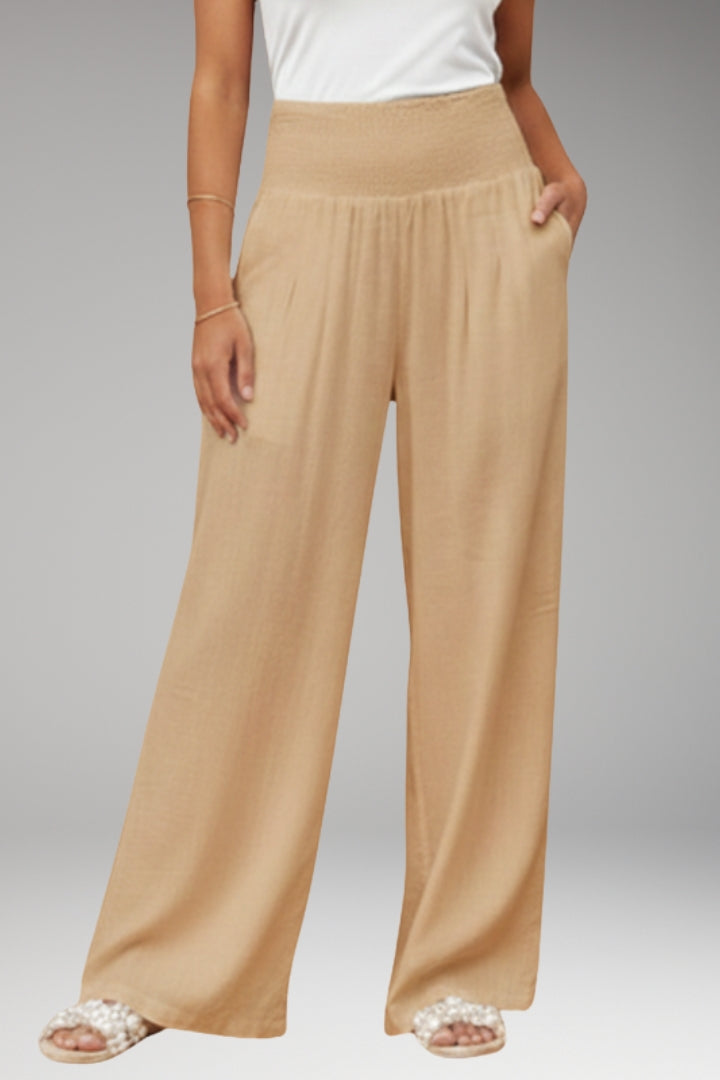 Women’s Palazzo Trousers with Wide-Leg Design and Elasticated Waistband