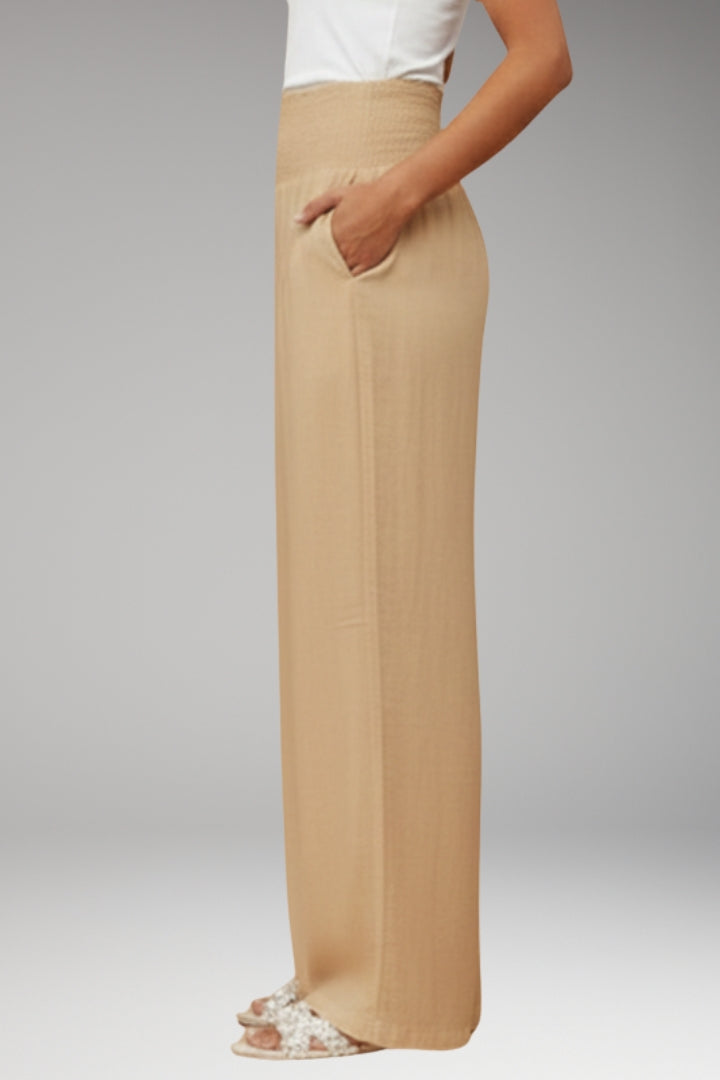 Women’s Palazzo Trousers with Wide-Leg Design and Elasticated Waistband