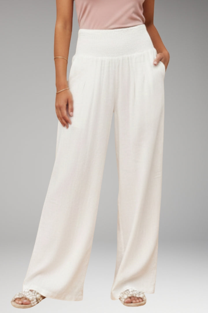Women’s Palazzo Trousers with Wide-Leg Design and Elasticated Waistband