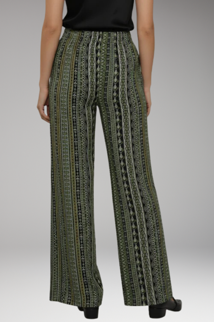 Women's Palazzo Trousers with Wide Leg and Graphic Pattern