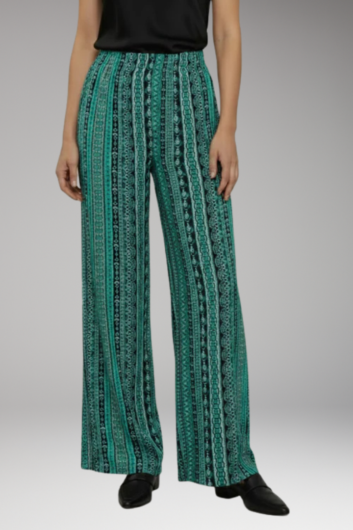 Women's Palazzo Trousers with Wide Leg and Graphic Pattern
