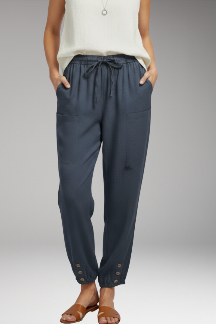 Women’s Trousers with Drawstring Waist and Side Pockets