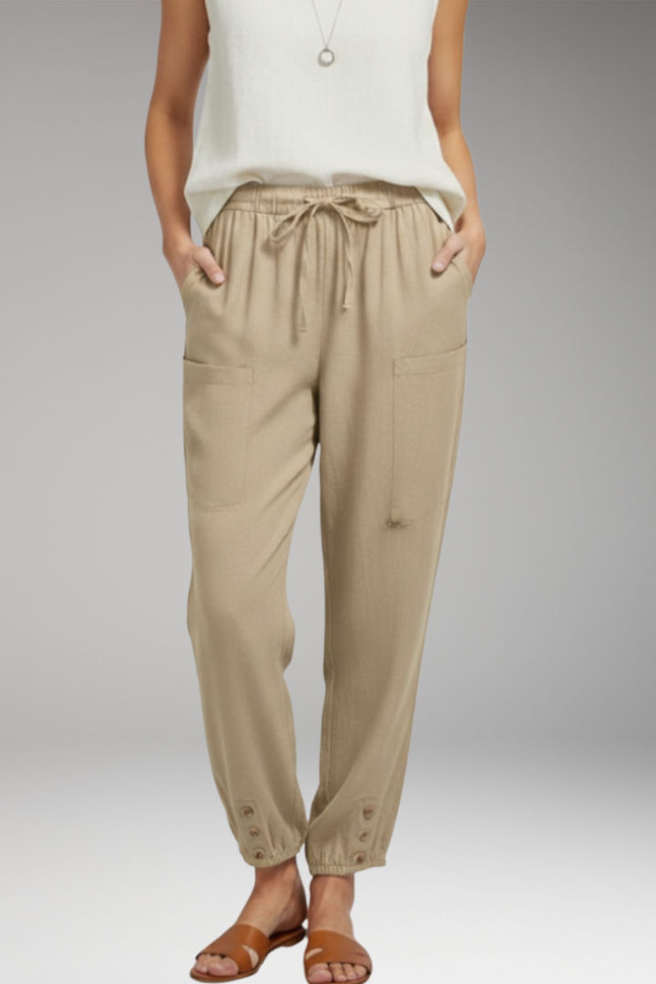 Women’s Trousers with Drawstring Waist and Side Pockets