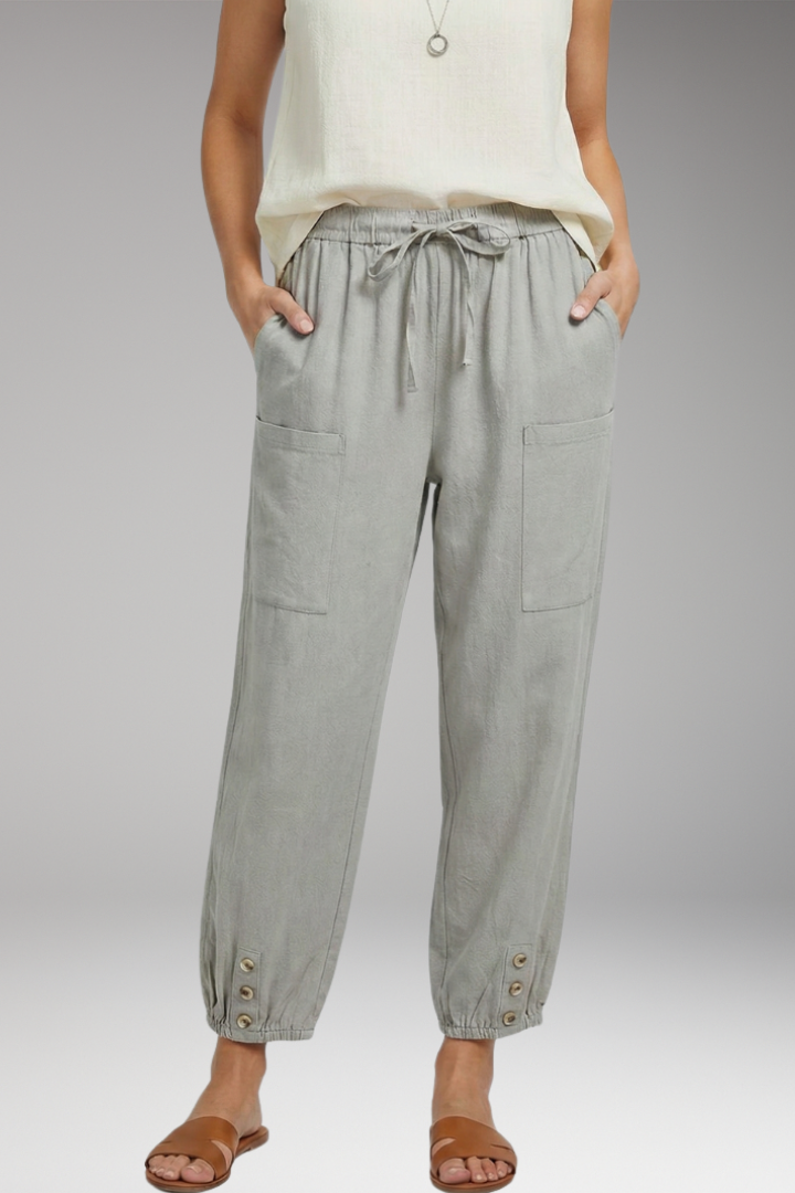 Women’s Trousers with Drawstring Waist and Side Pockets