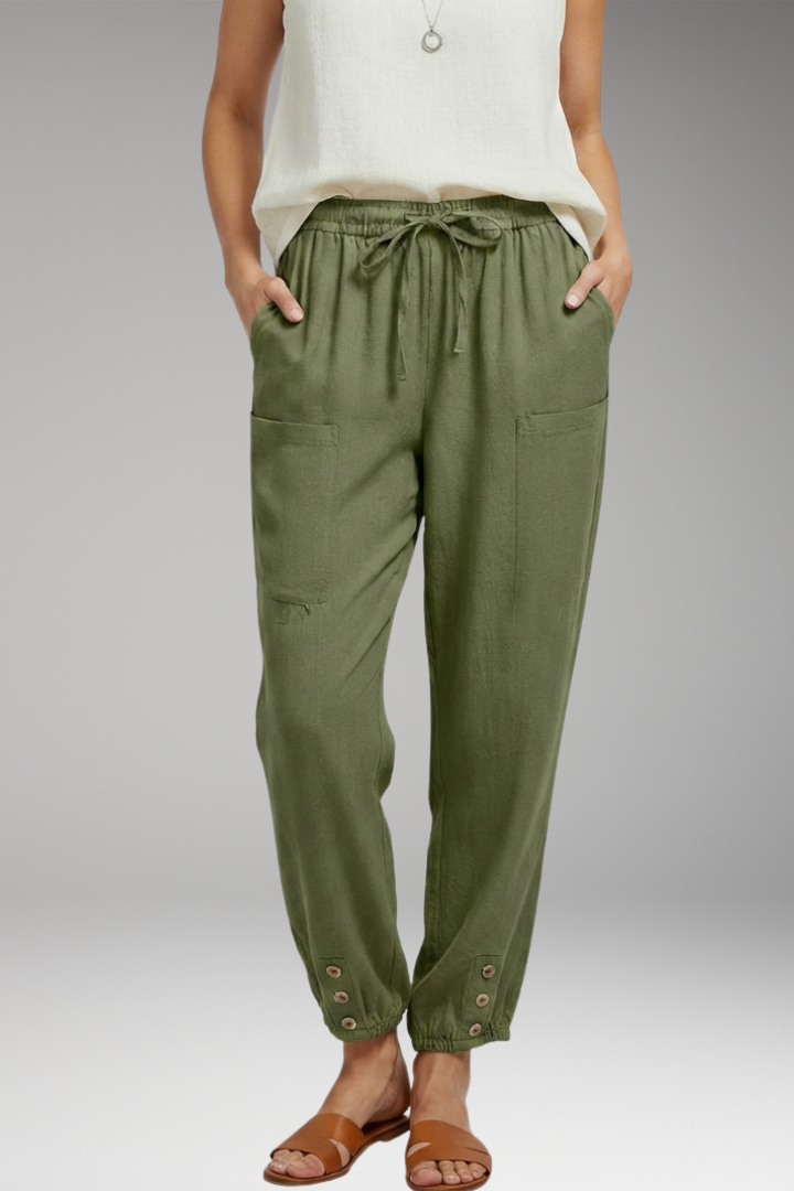Women’s Trousers with Drawstring Waist and Side Pockets