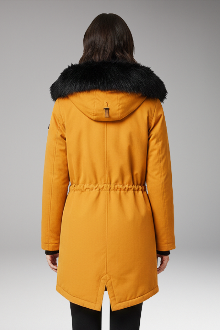 Women’s Parka Jacket with Hood and Button Closures