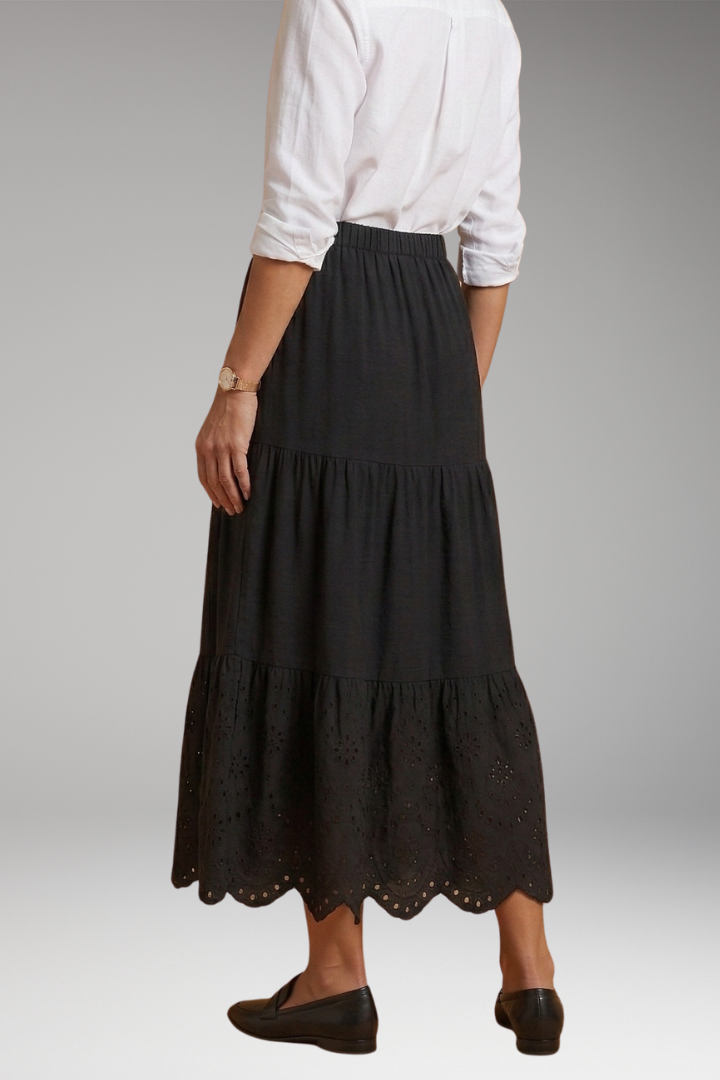 Women’s Plus-Size Maxi Skirt with Tiered Layers