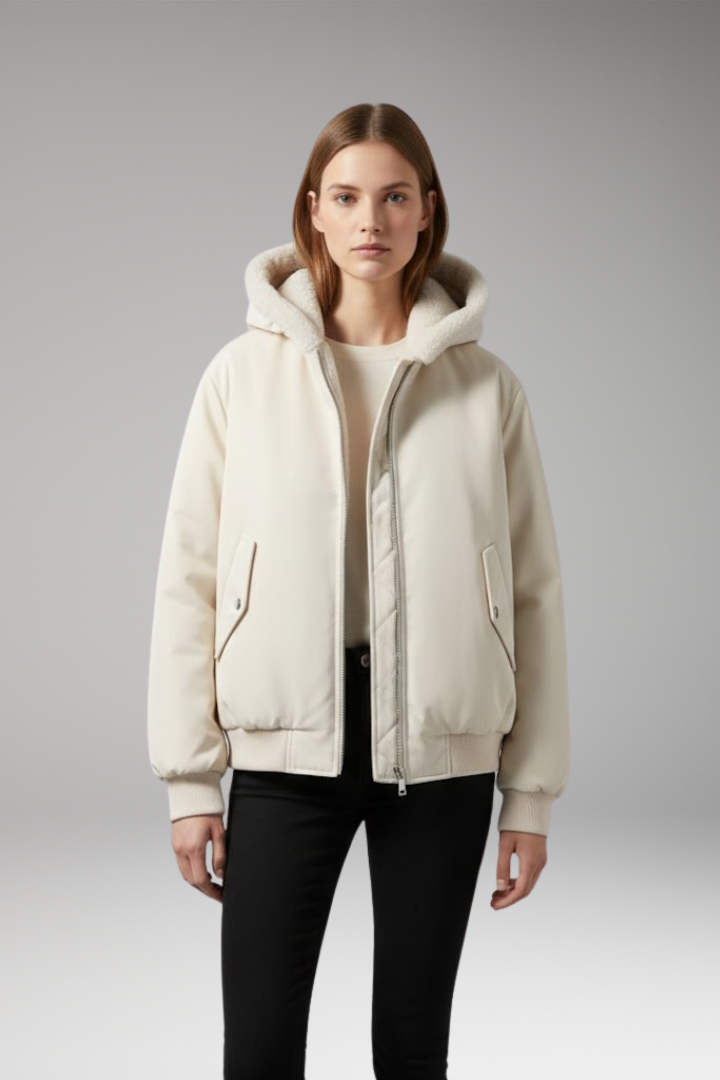 Women's Plus Jacket with Front Closure and Textured Surface