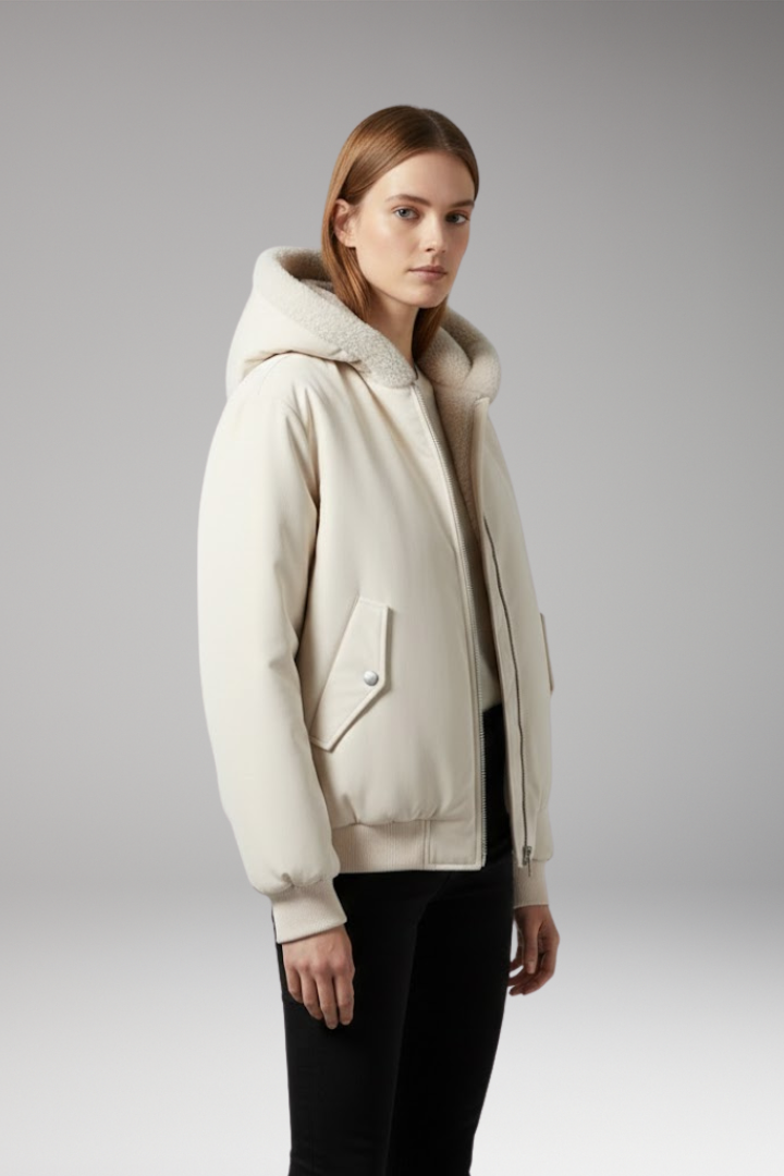 Women's Plus Jacket with Front Closure and Textured Surface