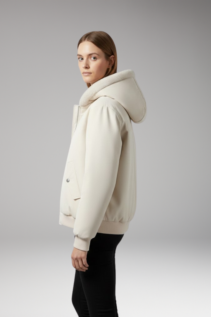 Women's Plus Jacket with Front Closure and Textured Surface