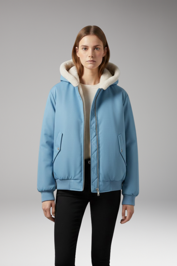 Women's Plus Jacket with Front Closure and Textured Surface