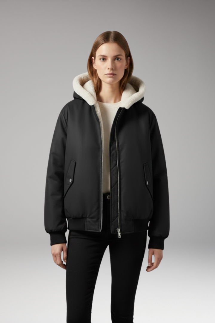 Women's Plus Jacket with Front Closure and Textured Surface