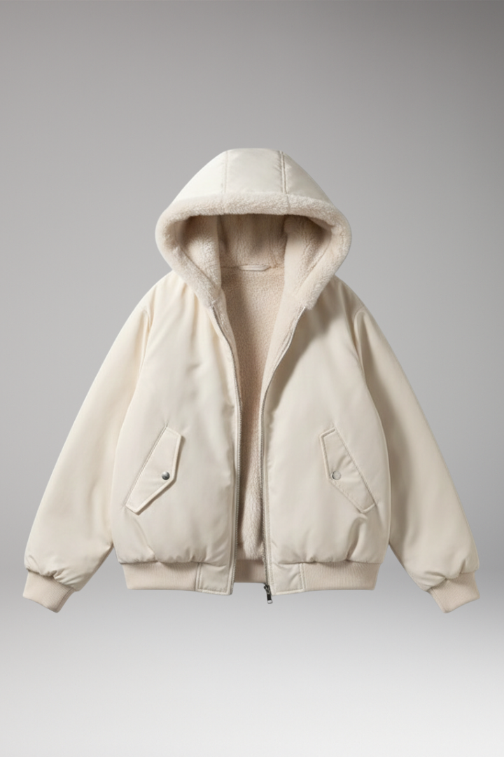 Women's Plus Jacket with Front Closure and Textured Surface