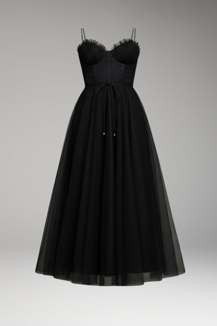 Women's Princess Chiffon Dress with Elegant Straps and Timeless Design
