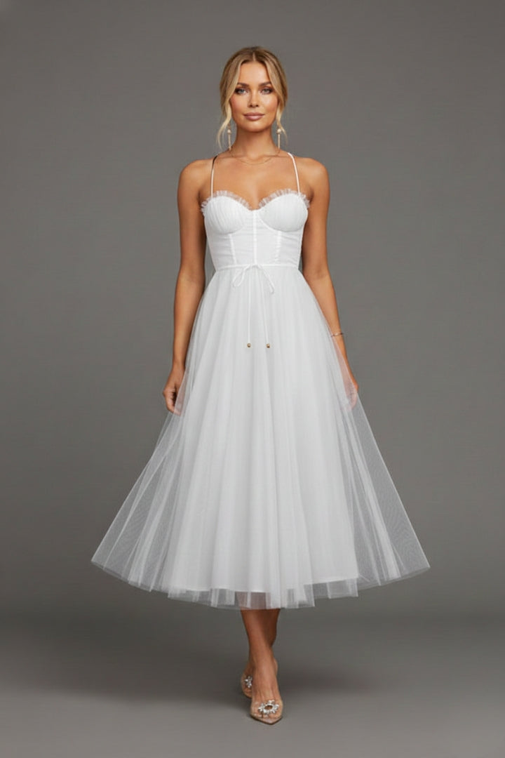 Women's Princess Chiffon Dress with Elegant Straps and Timeless Design