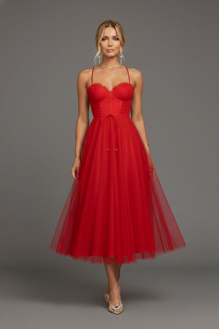 Women's Princess Chiffon Dress with Elegant Straps and Timeless Design