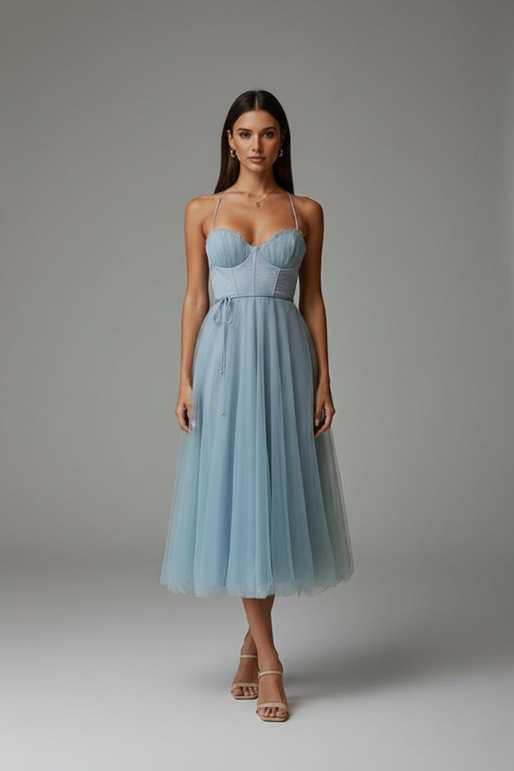 Women's Princess Chiffon Dress with Elegant Straps and Timeless Design