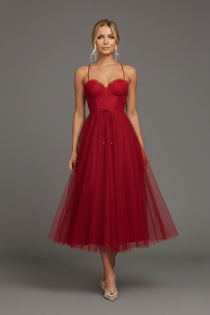 Women's Princess Chiffon Dress with Elegant Straps and Timeless Design