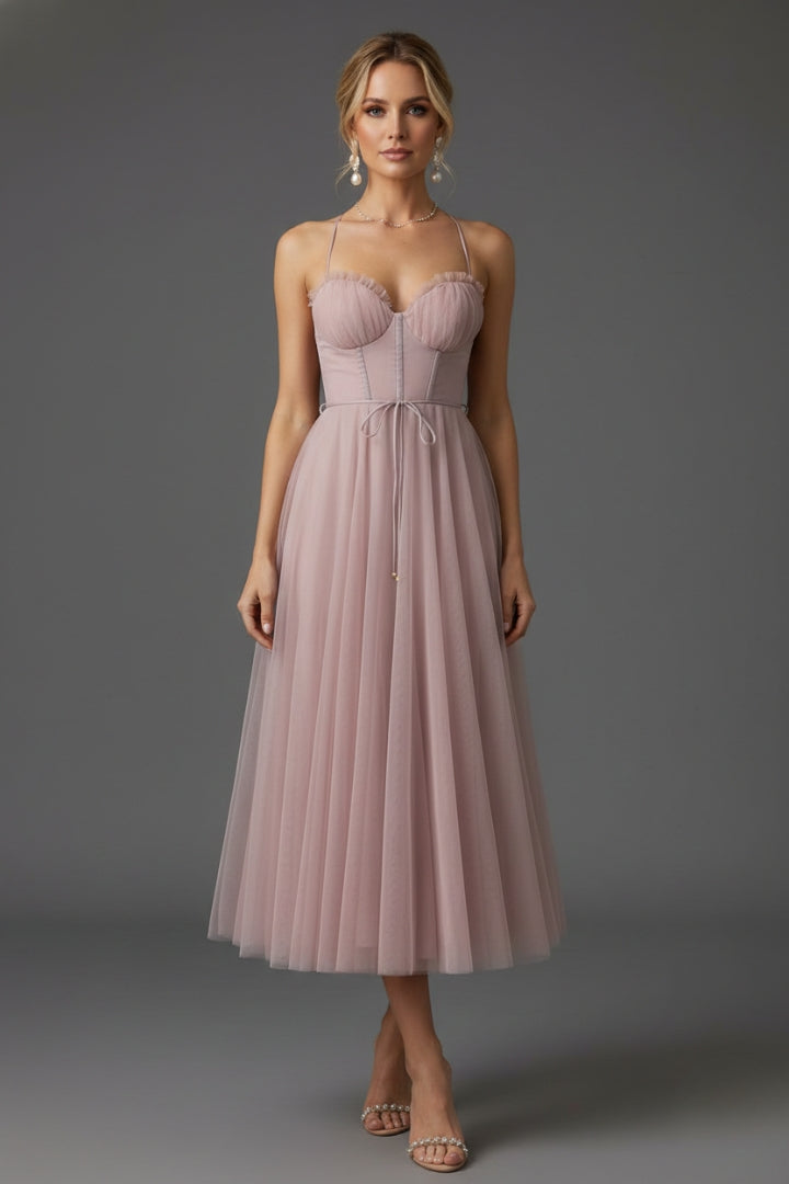 Women's Princess Chiffon Dress with Elegant Straps and Timeless Design