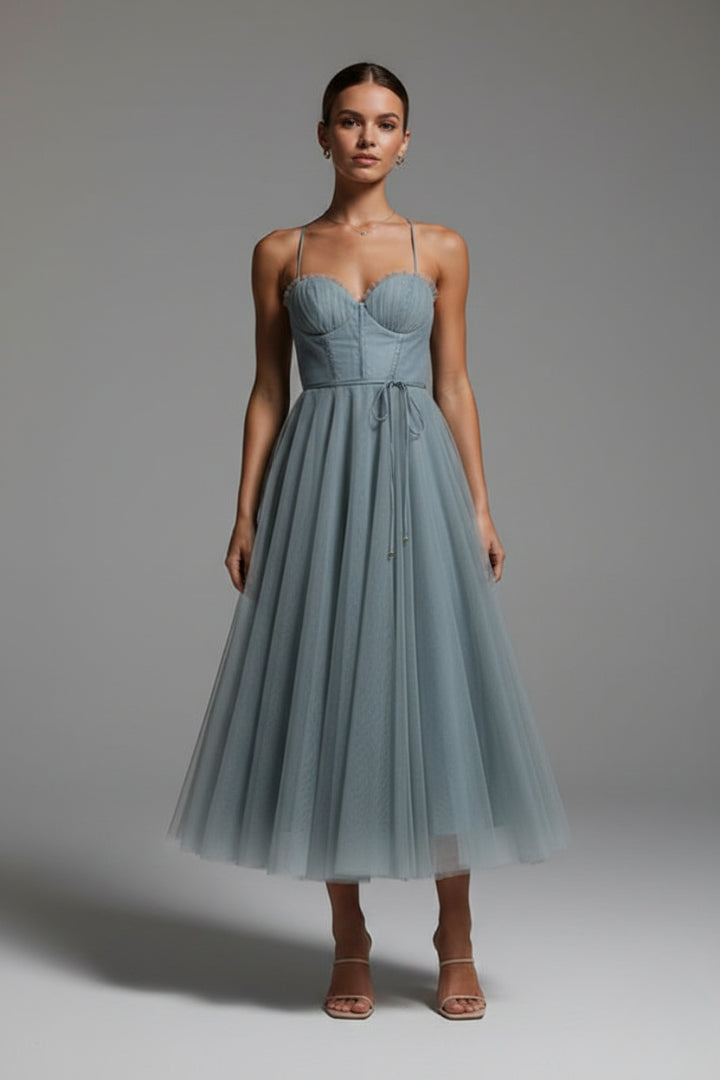 Women's Princess Chiffon Dress with Elegant Straps and Timeless Design