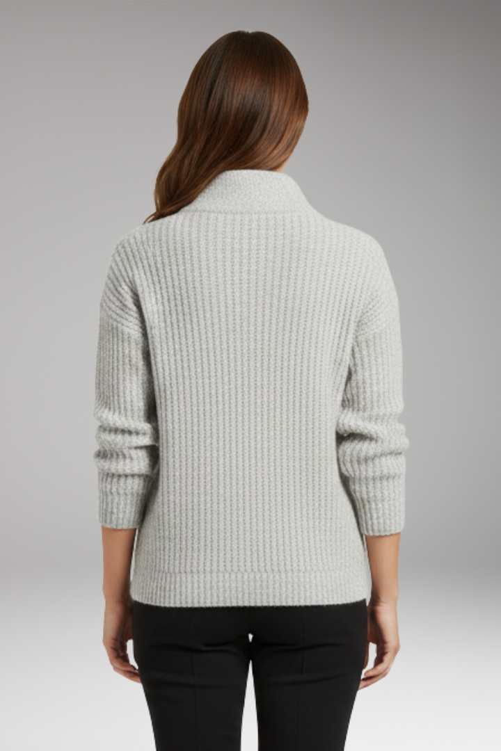 Women’s Pullover with V-Neck and Half-Zip