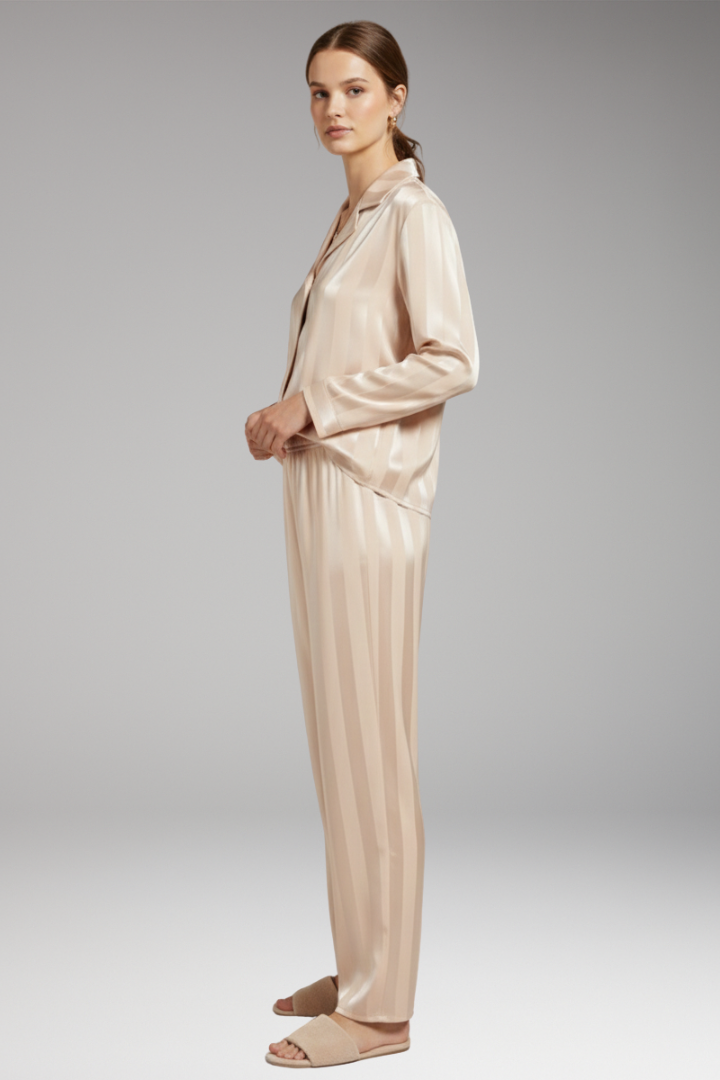 Women’s Pyjama Set with Button Shirt and Straight Trousers