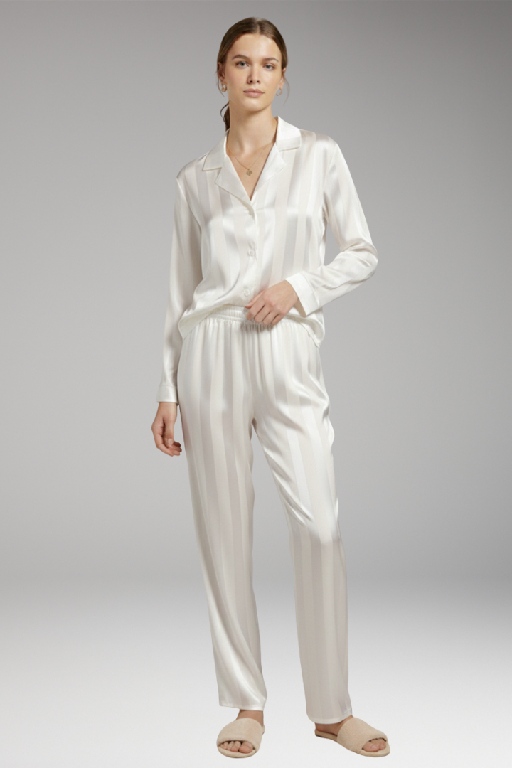 Women’s Pyjama Set with Button Shirt and Straight Trousers