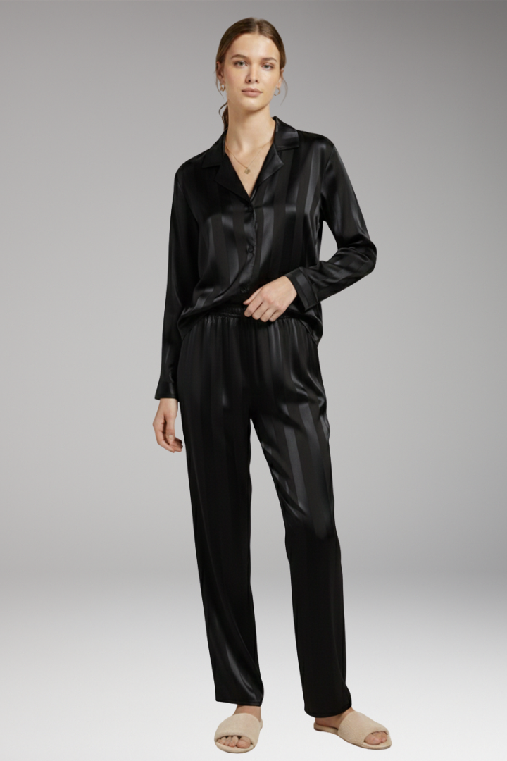 Women’s Pyjama Set with Button Shirt and Straight Trousers