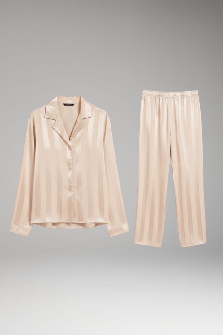 Women’s Pyjama Set with Button Shirt and Straight Trousers
