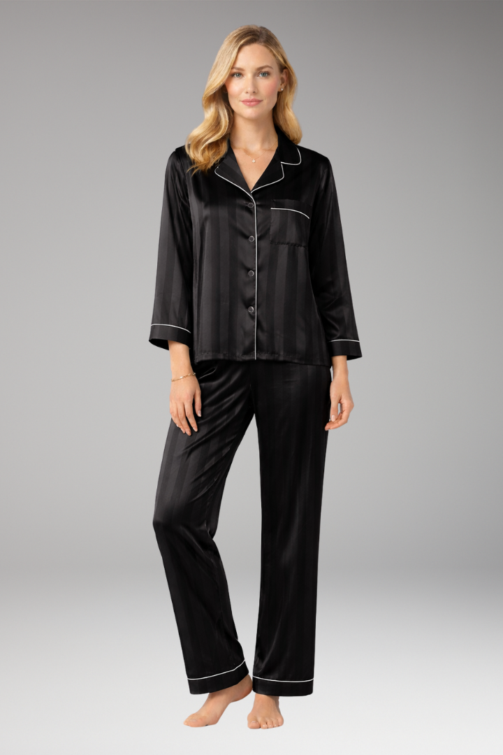 Women’s Pyjama Set with Button Top and Straight Trousers