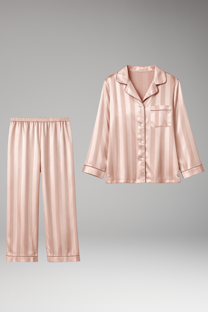 Women’s Pyjama Set with Button Top and Straight Trousers