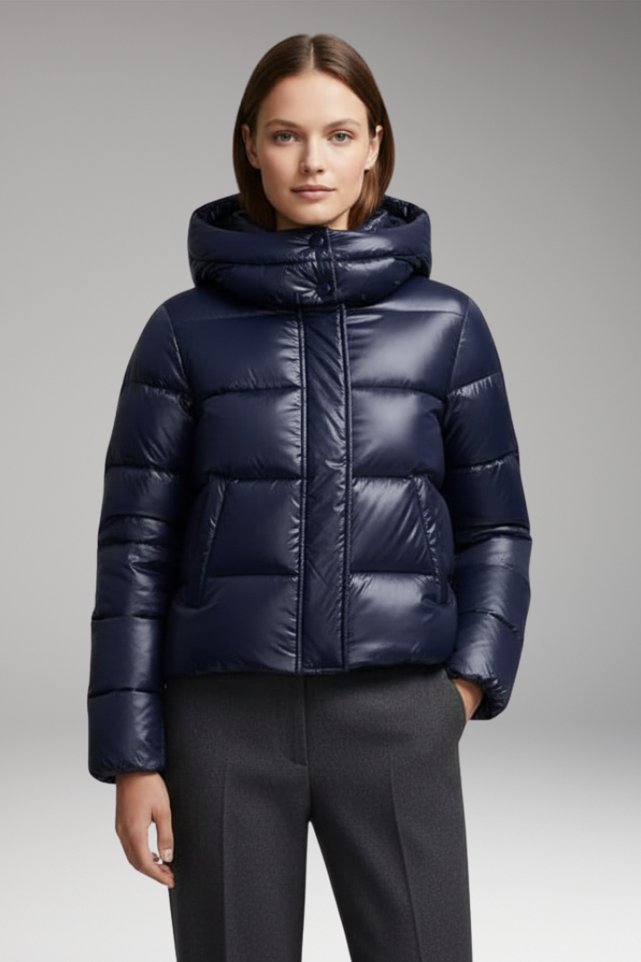 Women’s Quilted Jacket with Hood and Pockets