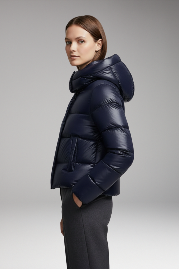 Women’s Quilted Jacket with Hood and Pockets