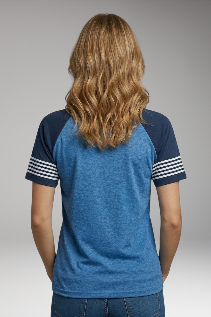 Women's Raglan T-Shirt with Striped Sleeves