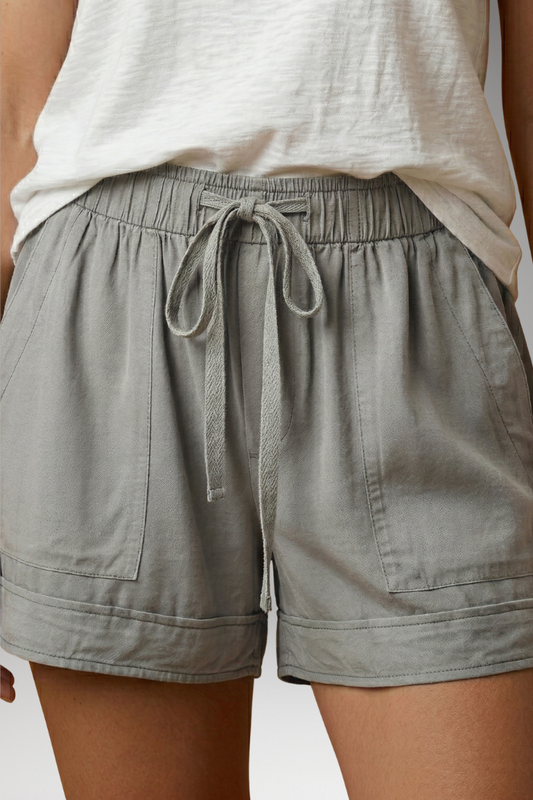 Women's Relaxed Shorts with Drawstring Waist and Pockets